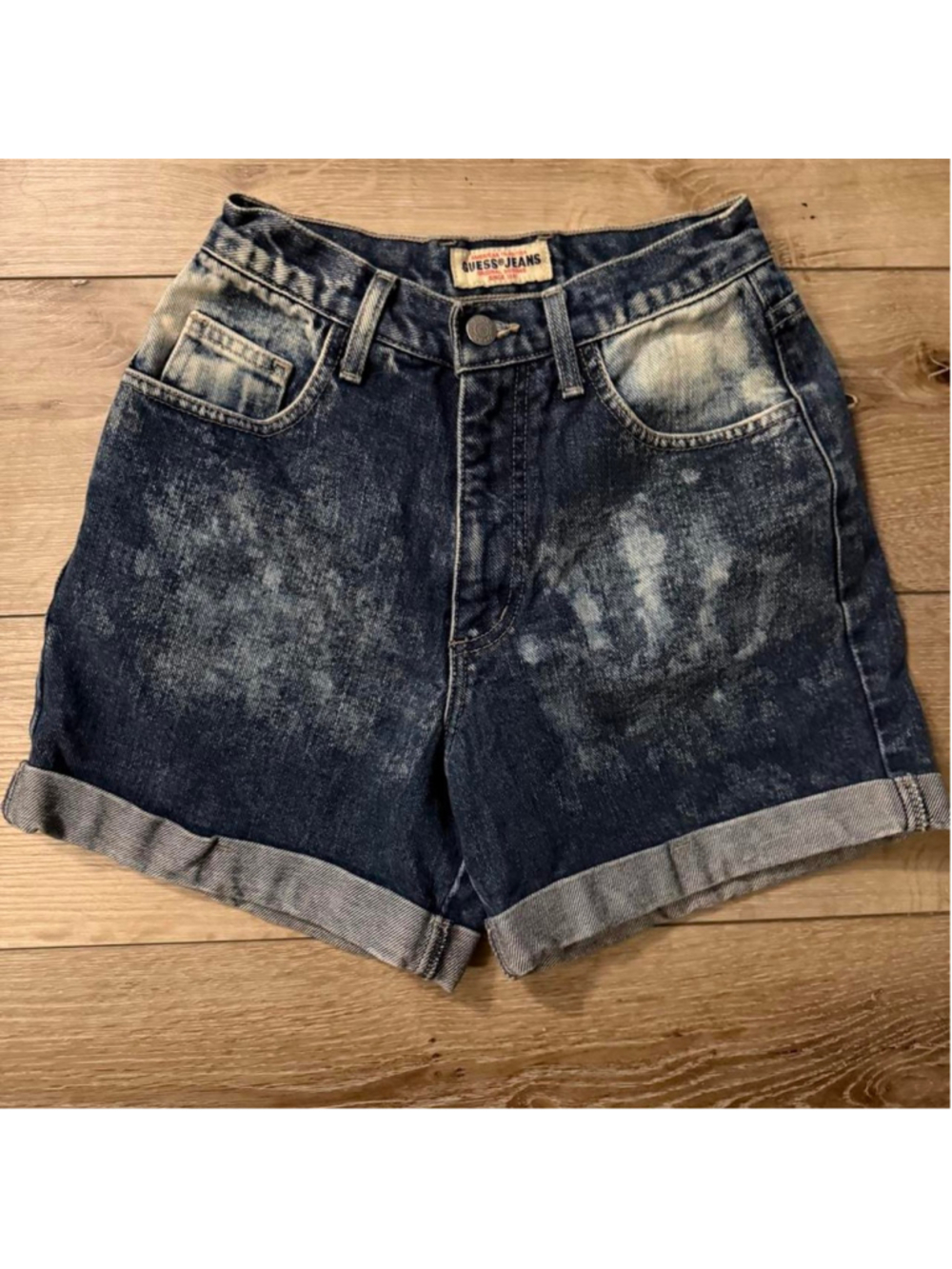 Y2K GUESS acid wash high waisted denim shorts — women’s size 2